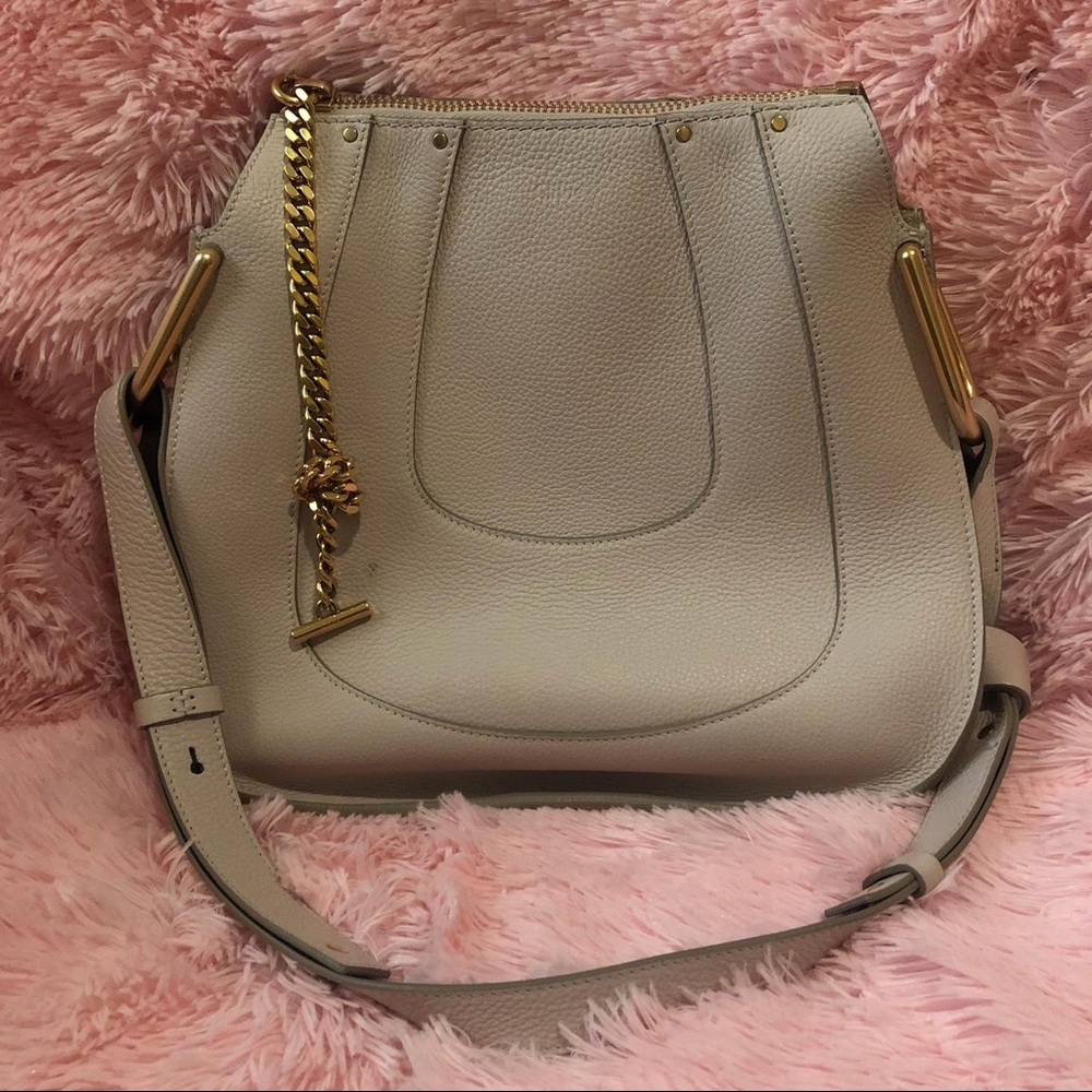 Chloe Natural Hayley leather / Suede Shoulder Bag
